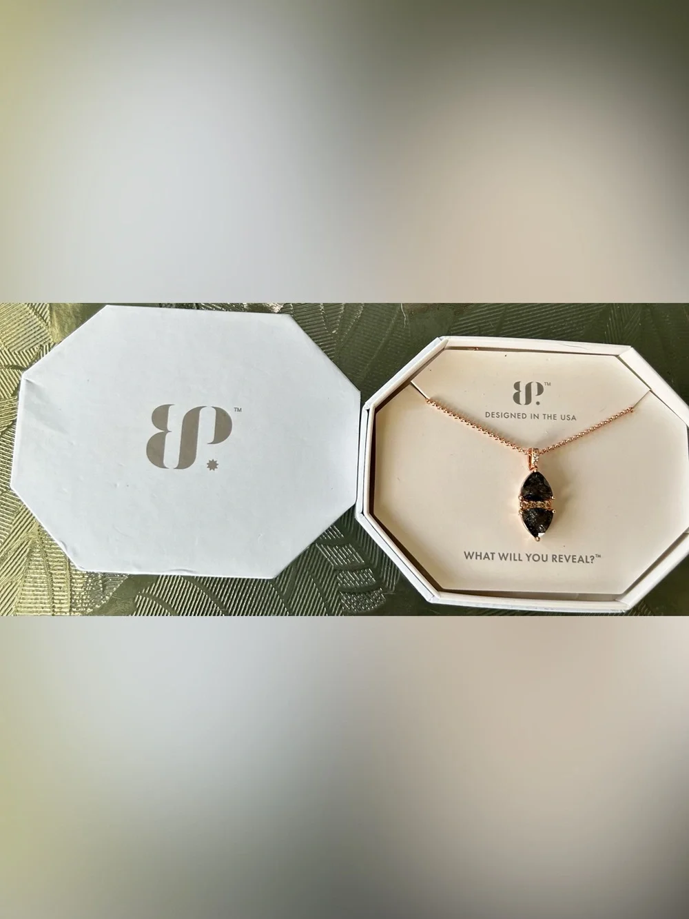 Bomb Party OG Rose Gold Black Ice Crystal Pendant Necklace - Collection